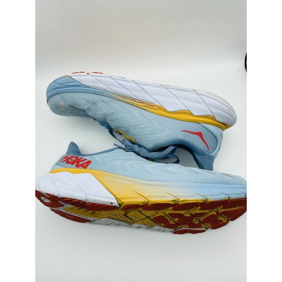 HOKA Men\'s Arahi 6 Lace Up Running Shoes Light Blue/Red/Orange Size 11.5D main image 4